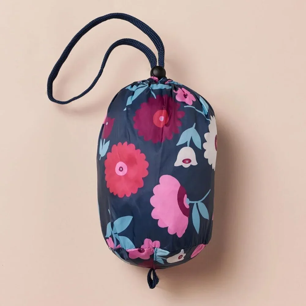 🆕Girls Navy Floral Lightweight Water Resistant Hooded Puffer Jacket Winter Coat